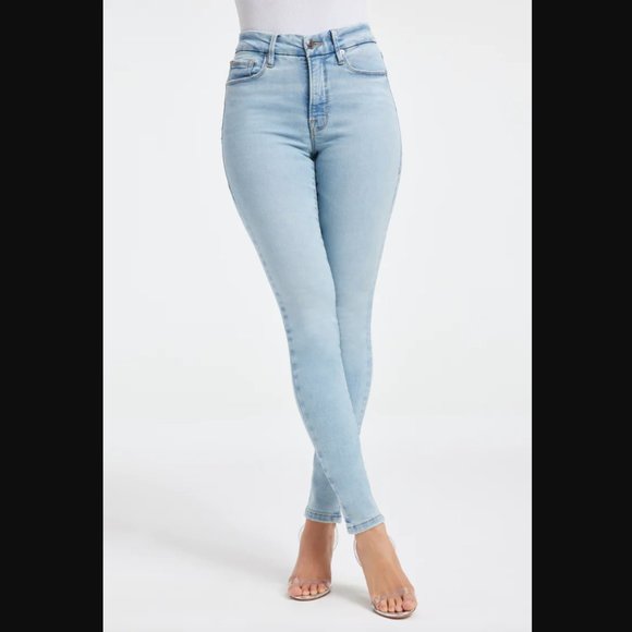 New Good American Good Legs skinny high rise distressed light wash ankle jean - Picture 5 of 15